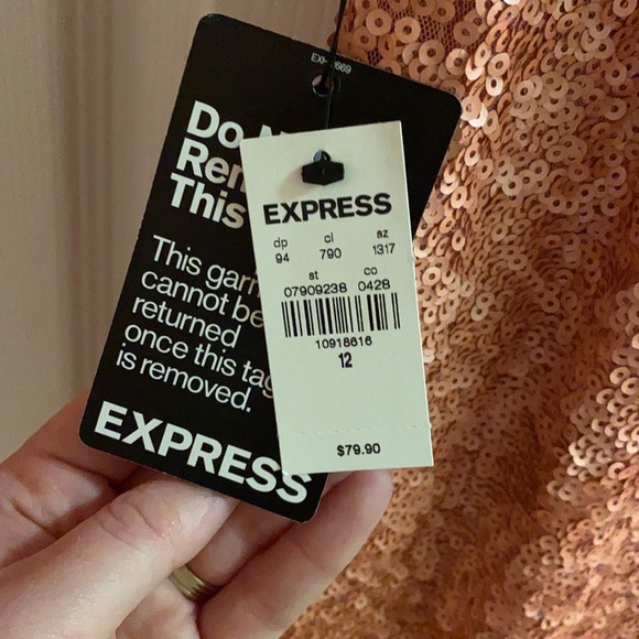 Pink sequin open back dress - Picture 2 of 4